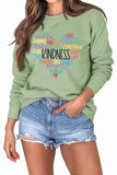 Damen Sweatshirt mit Aufschrift „Kindheit, Liebe, Herz“, langärmelig
