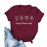 Damen Crazy Plant Lady Grafik T-Shirt