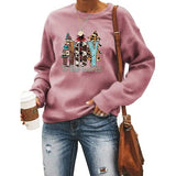 Sweat-shirt graphique Joy To The World pour femmes, chemise de noël à carreaux Buffalo