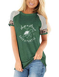 Femmes sauter une paille sauver une tortue T-Shirt tunique chemise
