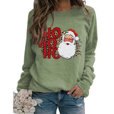 Women Vintage Santa Sweatshirt Ho Ho Ho Merry Christmas Shirt