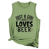 Women Just A Girl Who Loves Beer Tank Tops