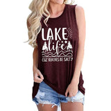 Women Lake Life Cuz Beaches Be Salty Funny Shirt Lake Life Graphic Shirt