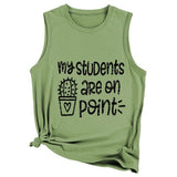 Funny Teacher Tank Women My Students are on Point Graphic Tees