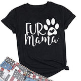 Women Fur Mama T-Shirt Dog Mama Shirt