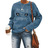 My Cat Is My Valentine Sweatshirt Women Valentines Day Gift Sweater