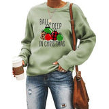 Women Balls Deep In Christmas Sweatshirt Funny Christmas Clothing