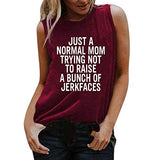 Femmes juste une maman normale essayant de ne pas élever un tas de Jerkfaces T-Shirt drôle maman chemise graphique