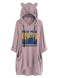 Pew-Pew Madafakas Sweat à capuche pour femme avec oreilles de chat et poches