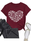 T-shirts de Saint-Valentin pour femmes, chemise graphique Love Heart