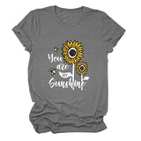 Women Bee Sunflower Shirt You are My Sunshine T-Shirt
