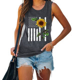 4. Juli Flagge Geschenk Tank Tops Frauen USA Flagge Blume Shirt