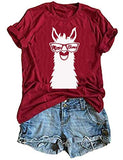 Damen Mama Lama T-Shirt Lustiges Lama Shirt