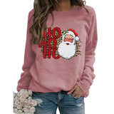Women Vintage Santa Sweatshirt Ho Ho Ho Merry Christmas Shirt