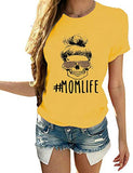 Women Mom Life T-Shirt Leopard Skull Mom Shirt