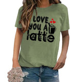 T-shirt pour femme, je t'aime, un latte, Be Mine, pour la saint-valentin