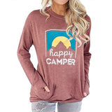Happy Camper Blouse Femme Chemise de randonnée graphique drôle