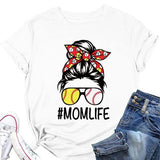 Mom Life Fußball T-Shirt Frauen Fußball Mama Grafik T-Shirts