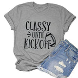 Damen T-Shirt „Classy Until Kickoff“ Fußballshirt Spieltag
