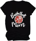 Women Basketball Mom T-Shirt Short Sleeve Mother Day Shirt
