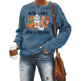 Damen Sweatshirt „Just A Girl Who Loves Fall“ mit langen Ärmeln und Grafik