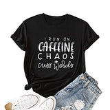 Ich laufe mit Koffein-Chaos und Schimpfwörtern Grafik T-Shirt