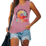 In A World Where You Can Be Anything Be Kind Chemise sans manches pour femme Débardeur tournesol