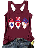 Frauen Amerikanische Flagge Gnomes Liebe Herz Tank Top Patriotischen Gnomes Shirt