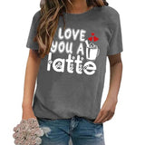 T-shirt pour femme, je t'aime, un latte, Be Mine, pour la saint-valentin