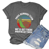 Women Snail Running Team T-Shirt Funny Snail Graphic Shirt