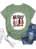 Merry Christmas T-Shirt Women Christmas Tree Shirt