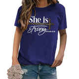 Women Christian T Shirt She is Strong Shirt Proverbs 31 25 Tees