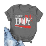 T-shirt graphique de baseball pour femmes, c'est mon garçon