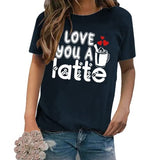 T-shirt pour femme, je t'aime, un latte, Be Mine, pour la saint-valentin