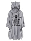 Dead Inside But Caféine Tournesol Femmes Sweat à capuche à manches longues Tête de mort Chemise pour femme