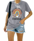 Women Chicken Lover Shirt Just A Girl Who Loves Chickens Tee Shirt