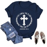 Christliches T-Shirt für Frauen mit der Aufschrift „Ich kenne die Pläne, die ich für dich habe“