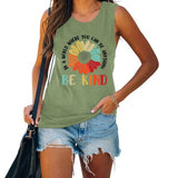 In A World Where You Can Be Anything Be Kind Chemise sans manches pour femme Débardeur tournesol