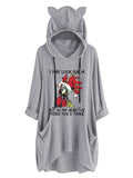 Damen Kapuzenpullover mit Taschen „Ich sehe vielleicht ruhig aus, aber in meinem Kopf habe ich dich dreimal gepickt“