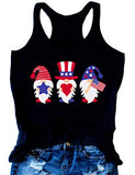 Frauen Amerikanische Flagge Gnomes Liebe Herz Tank Top Patriotischen Gnomes Shirt