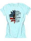 T-Shirt mit amerikanischer Flagge und Aufschrift „Freedom's Just Another Word for Nothing Left to Lose“