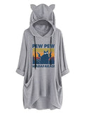 Pew-Pew Madafakas Sweat à capuche pour femme avec oreilles de chat et poches