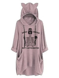 Dead Inside But Caféine Tournesol Femmes Sweat à capuche à manches longues Tête de mort Chemise pour femme