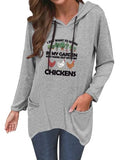 Sweat à capuche drôle pour femmes, je veux juste travailler dans mon jardin et sortir avec ma chemise de poulets