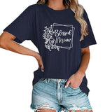 Blessed Mama Chemise florale Femmes T-shirts graphiques