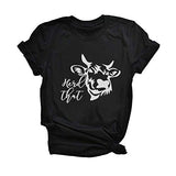 Damen T-Shirt mit Aufschrift „Herd That Cow“