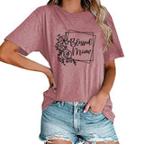 Blessed Mama Chemise florale Femmes T-shirts graphiques