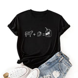Women Cows Strawberry Milk Funny Graphic T-Shirt