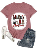 Merry Christmas T-Shirt Women Christmas Tree Shirt