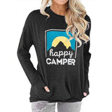 Happy Camper Blouse Femme Chemise de randonnée graphique drôle